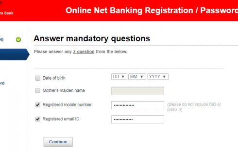 KMBL bank online registration for net banking